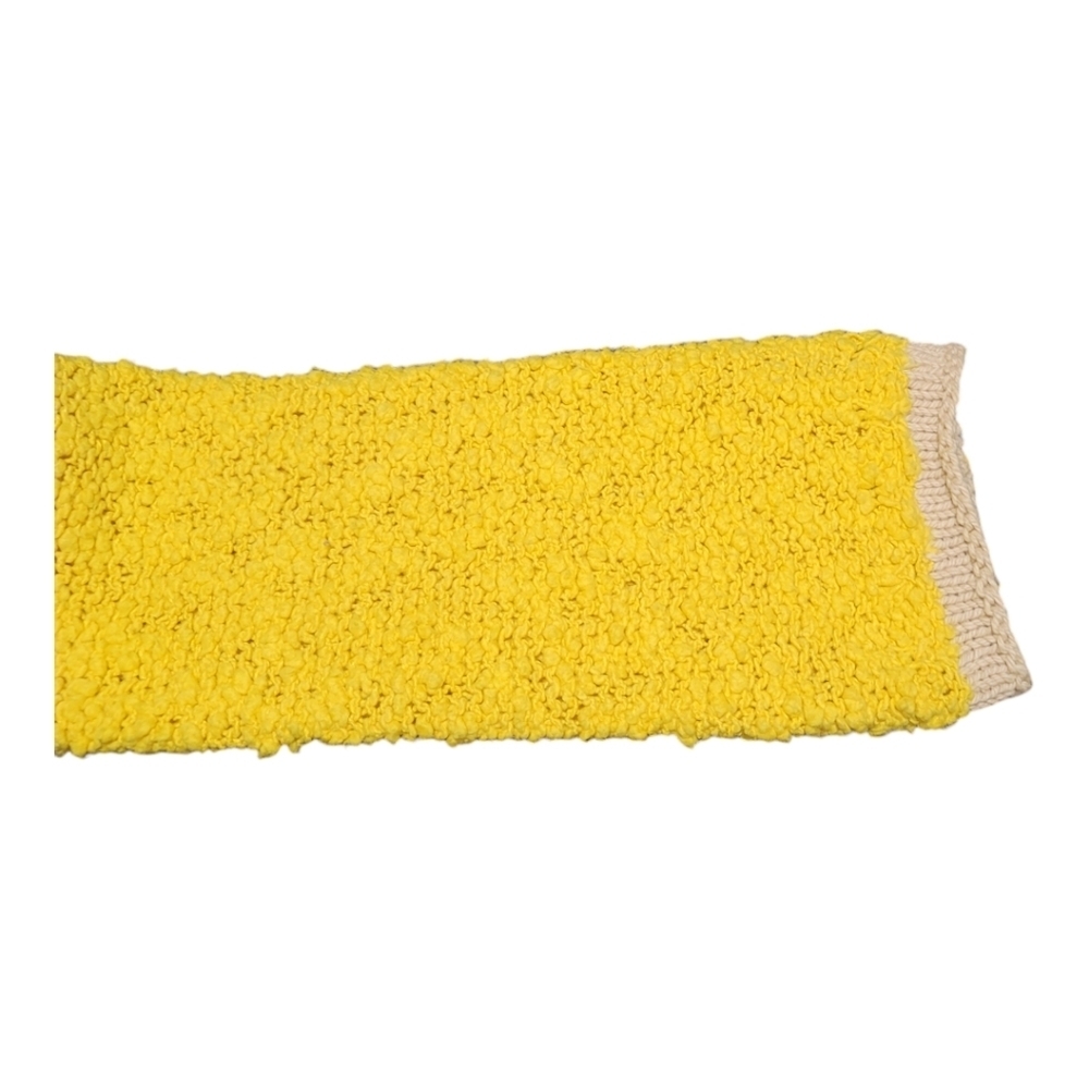 Free People Rosie Sweater in Chutney Yellow and Biege Combo - Large - NWOT - Picture 7 of 10